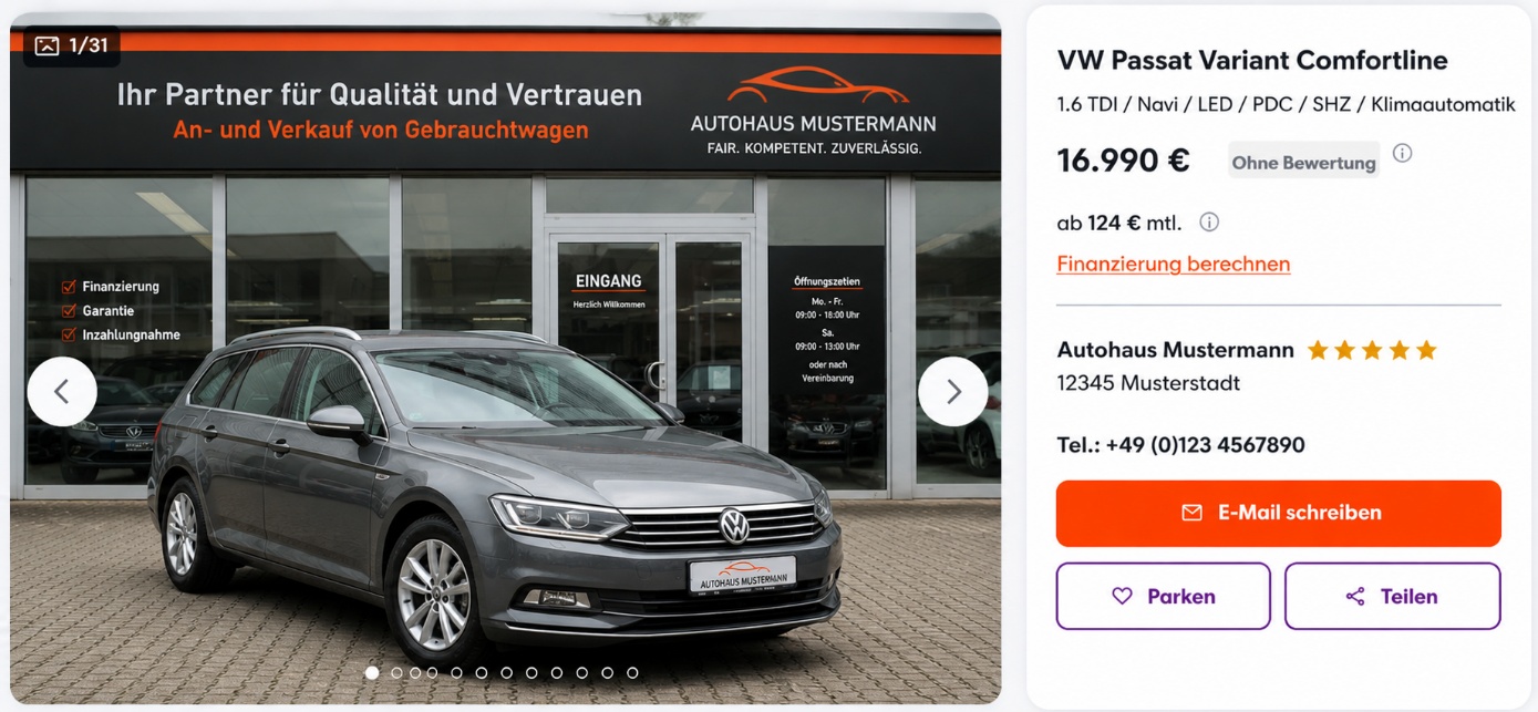 mobile.de Händlerbewertung Anzeige